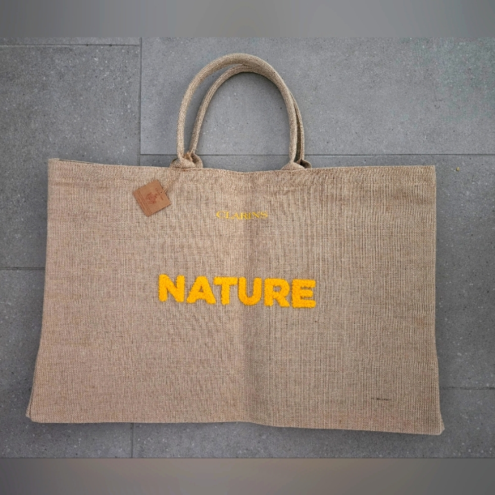 🌼 jute tote bag clarins " nature " size large 🌼